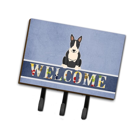 Carolines Treasures Bull Terrier Black & White Welcome Leash or Key Holder BB5714TH68
